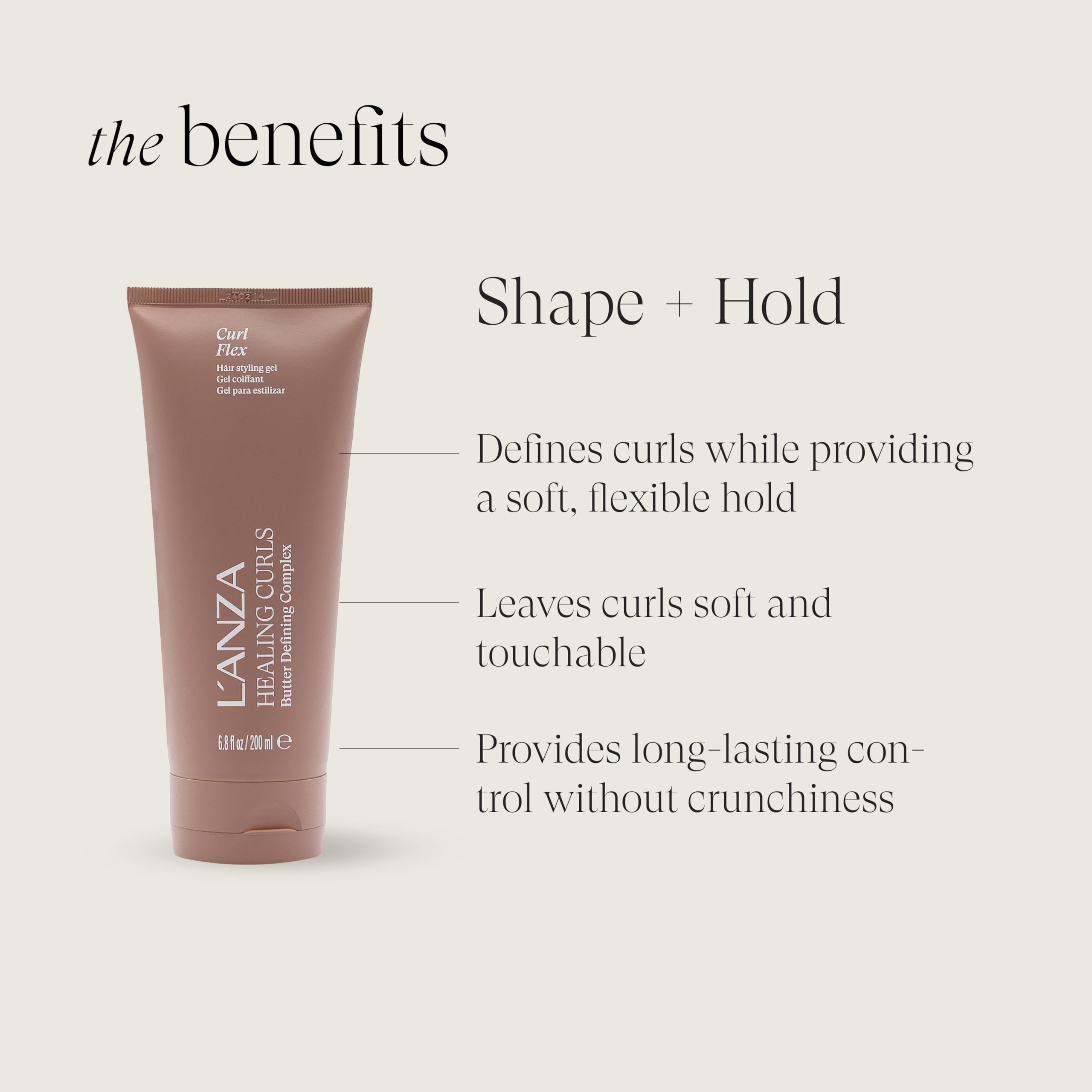 L'ANZA Healing Curls Curl Flex Memory Gel for Textured & Curly Hair, Flexible Hold, Defines Curls, Humidity Resistant, Adds Shine, Color Safe Anti-Frizz Strengthening, Vegan, Sulfate Free (6.8 Fl Oz) - Image 3