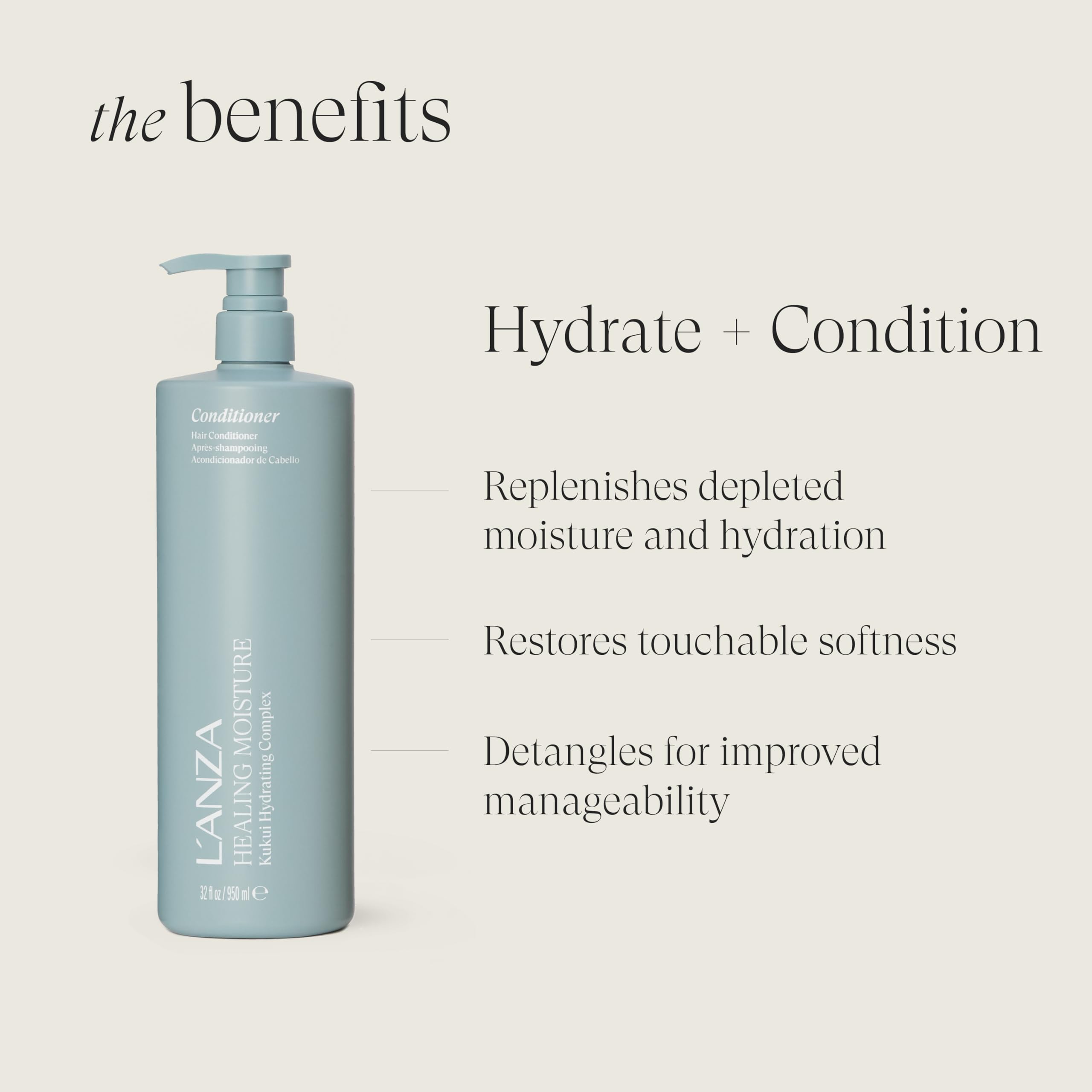 L'ANZA Healing Moisture Conditioner, Hydrates & Heals Dry, Damaged Hair, Deep Daily Hydration, Softens, Frizz Control, Color Safe Anti-Humidity Daily Wash, Strengthening, Sulfate Free - Image 3