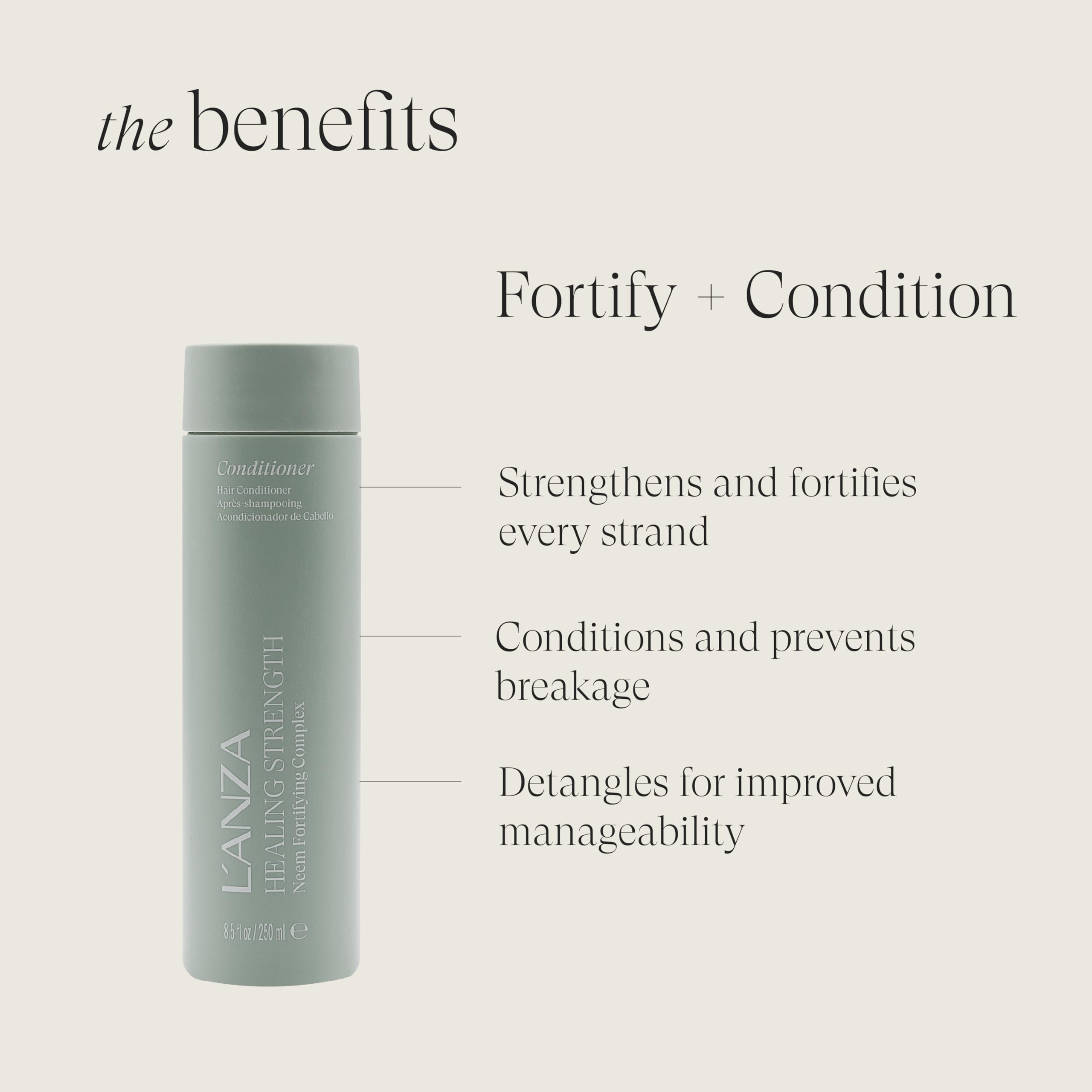 L'ANZA Healing Strength Conditioner, Anti Aging Daily Conditioner, Strengthens & Repairs Damaged Hair, Moisturizes, Detangles, Adds Shine, Color Safe, Anti-Humidity, Sulfate Free - Image 3