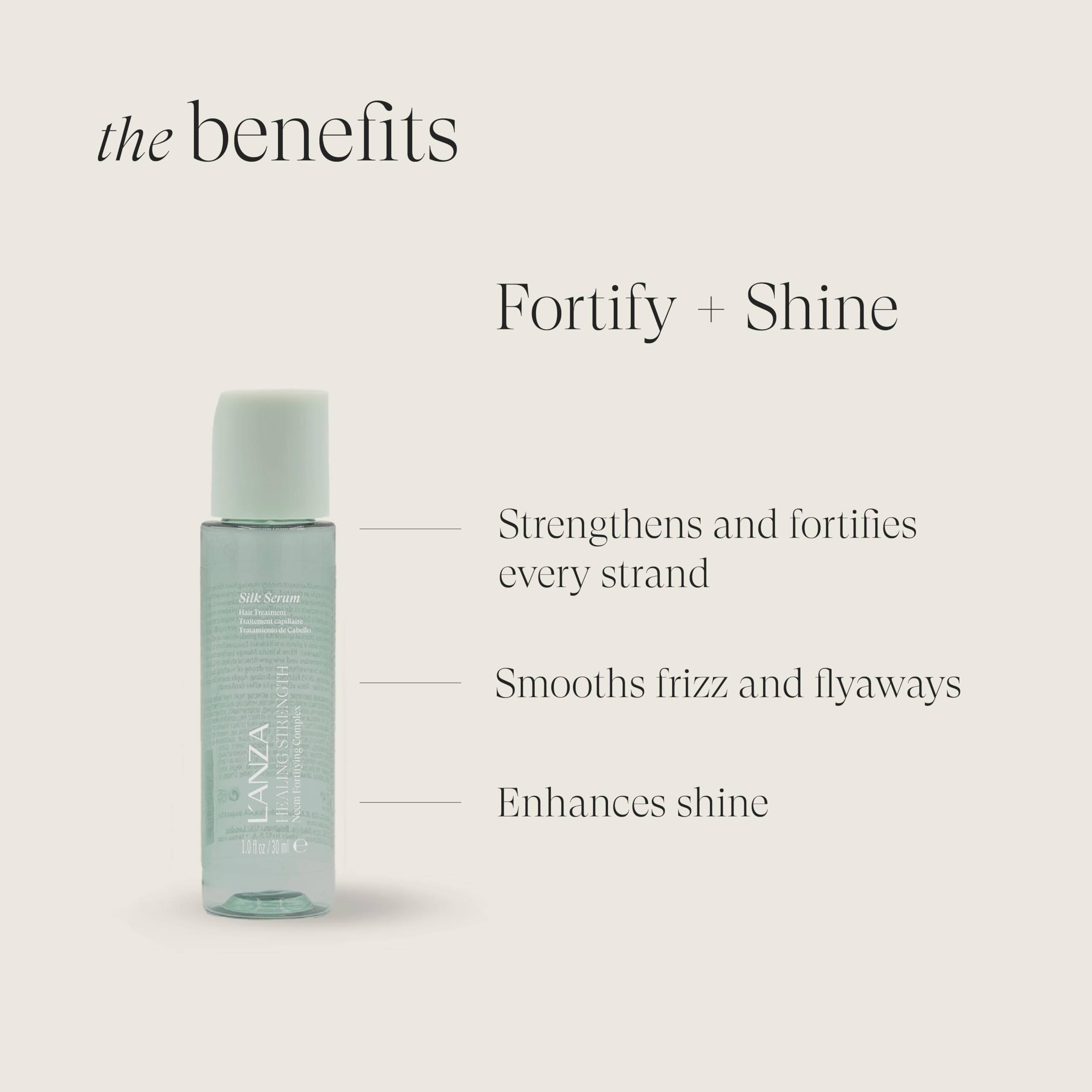 L'ANZA Healing Strength Silk Serum Strengthening Hair Treatment, Repairs Damage, UV & Heat Protection, Smooths Split Ends, Glossy Shine, Anti Humidity & Frizz, Color Safe, Sulfate Free, New Bottle - Image 3