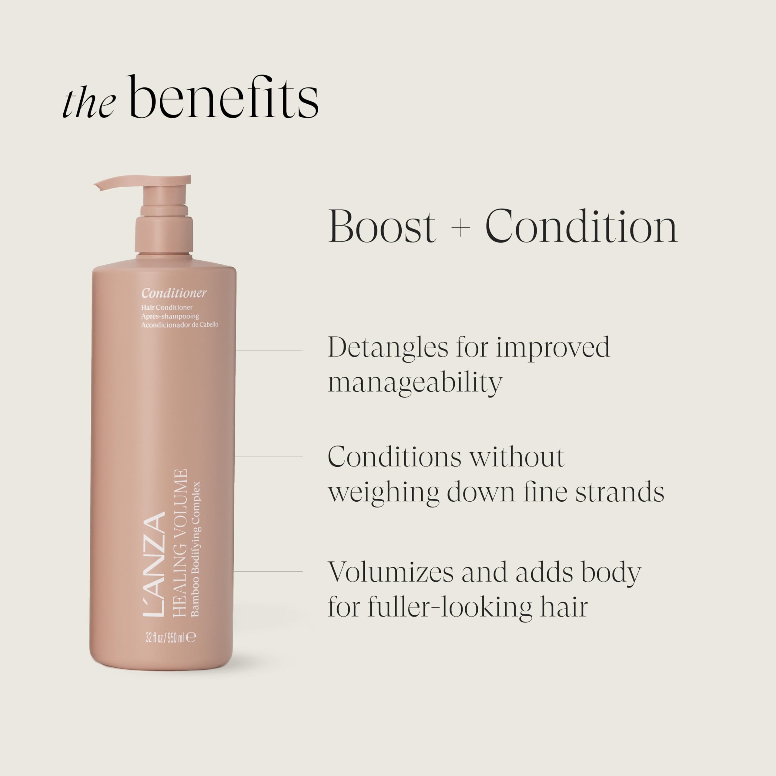 L'ANZA Healing Volume Hair Thickening Conditioner Volumizing Conditioner, Adds Body, Boosts Fullness, Detangles, Lightweight Moisture, Color Safe, Anti-Frizz Anti-Humidity, Sulfate Free - Image 3
