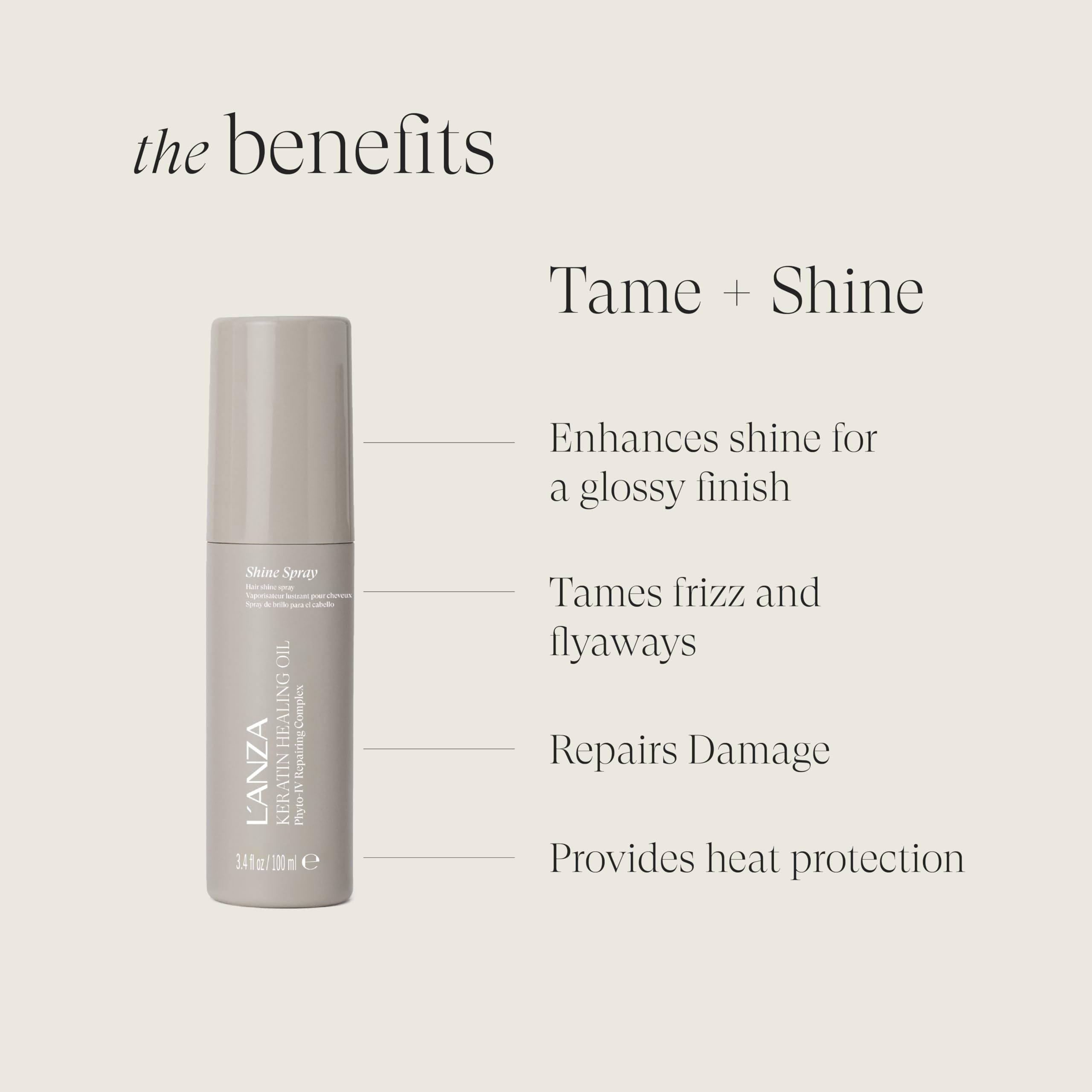 L'ANZA Keratin Healing Oil Shine Spray Hair Treatment Spray, Tames Flyaways, Anti-Humidity, Heat & UV Protection, Color Safe, Lightweight Finish Anti-Humidity, Sulfate Free (3.4 Fl Oz) - Image 3