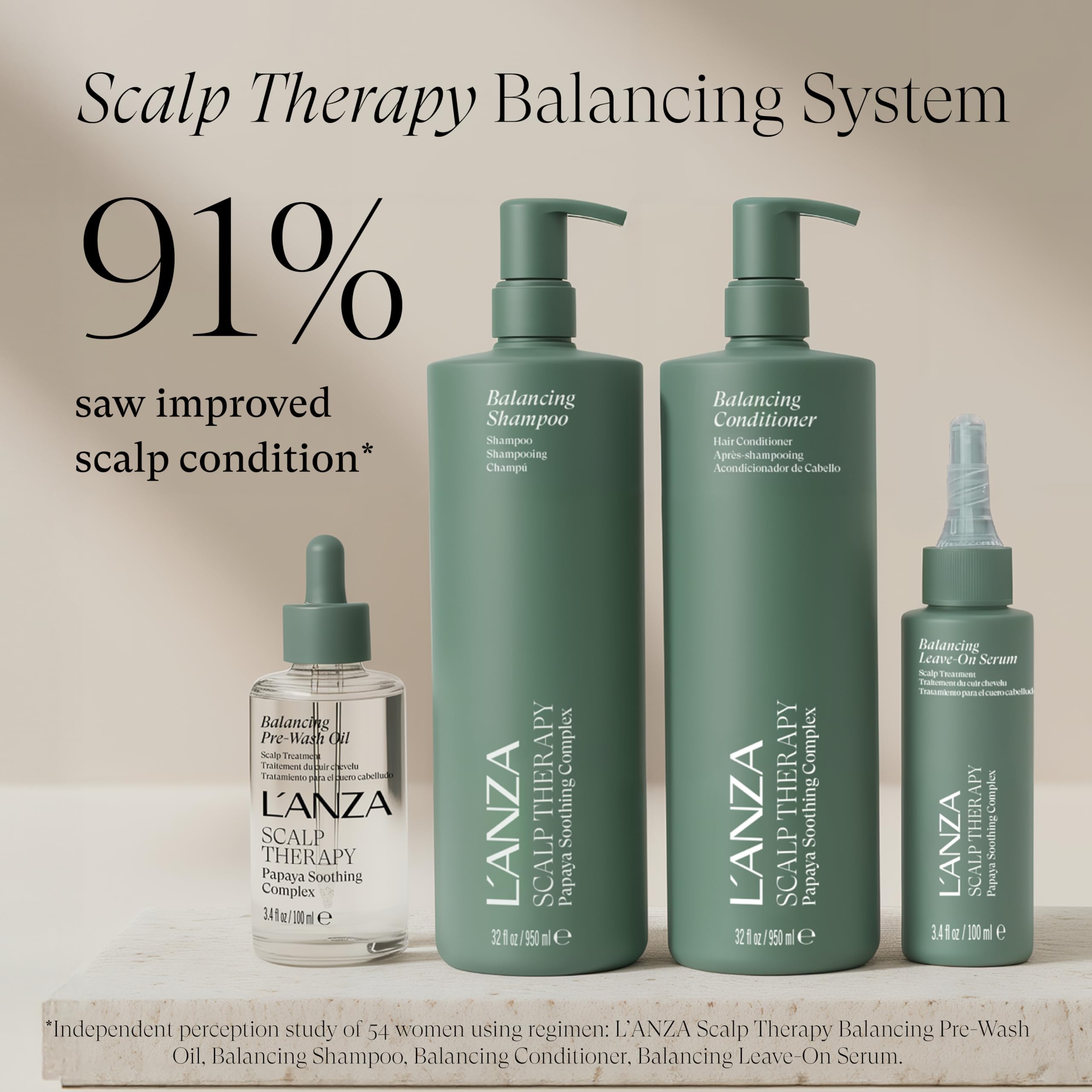 L'ANZA Scalp Therapy Balancing Conditioner For Oily Hair & Sensitive Scalps, Soothes Dryness, Moisturizing, Removes Buildup, Anti-Flake Treatment for Hair Growth, Color Safe Sulfate Free (32 Fl Oz) - Image 3